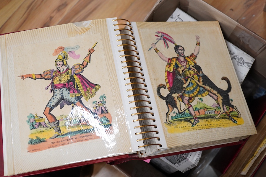 Juvenile Drama, large collection of reproduction printed and and/or hand coloured toy theatre characters, backgrounds, etc. in Seven boxes